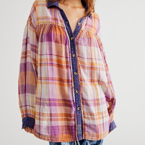 FP We the Free Olivia Plaid Top - Picture 3 of 4